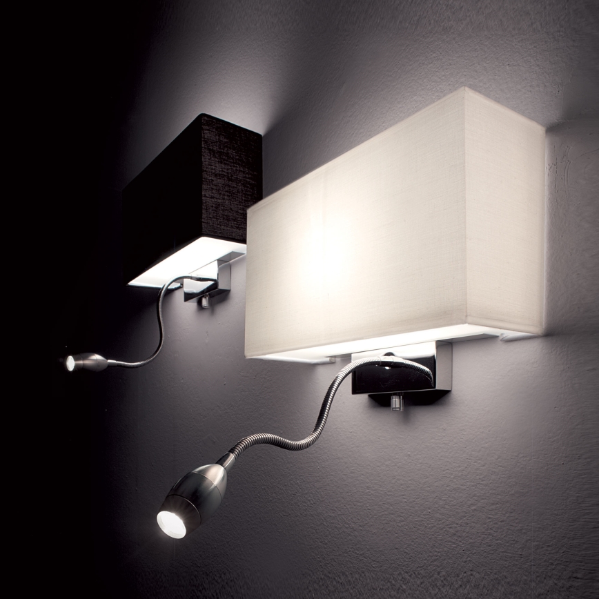 Ideal Lux - LED Flexibilné nástenné svietidlo HOTEL 1xE27/60W/230V + LED/1,5W/230V