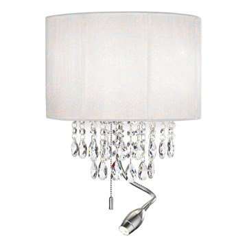 Ideal Lux - LED krištáľové nástenné svietidlo OPERA 2xE14/40W/230V + LED/1W biela