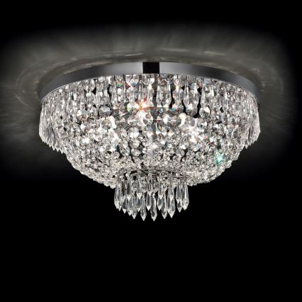 Ideal Lux - LED Krištáľové stropné svietidlo CAESAR 6xG9/3W/230V pr. 51 cm lesklý chróm
