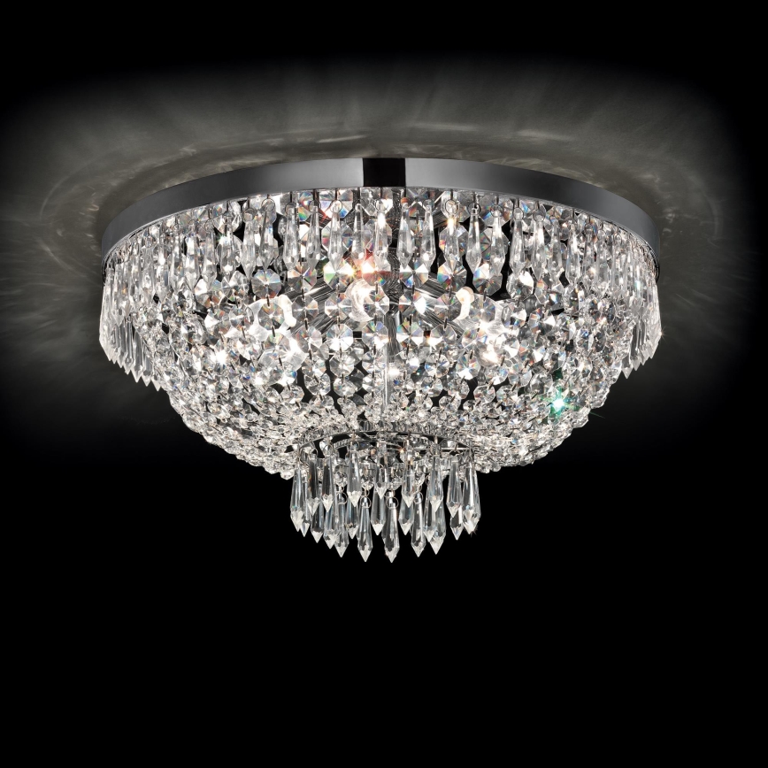 Ideal Lux - LED Krištáľové stropné svietidlo CAESAR 6xG9/3W/230V pr. 51 cm lesklý chróm
