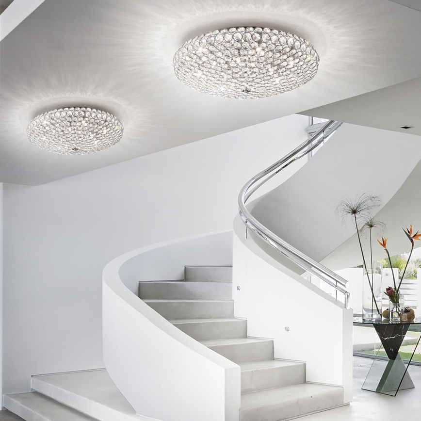 Ideal Lux - LED Krištáľové stropné svietidlo KING 9xG9/3W/230V pr. 53,5 cm lesklý chróm
