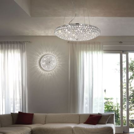 Ideal Lux - LED Krištáľové stropné svietidlo KING 9xG9/3W/230V pr. 53,5 cm lesklý chróm
