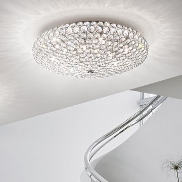 Ideal Lux - LED Krištáľové stropné svietidlo KING 9xG9/3W/230V pr. 53,5 cm lesklý chróm