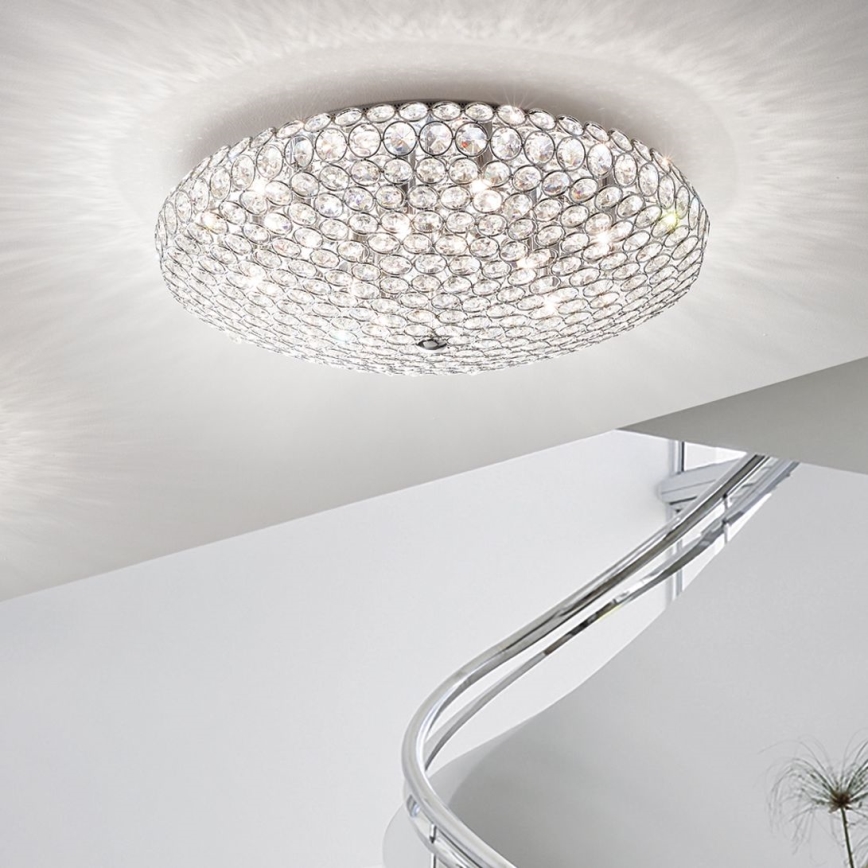 Ideal Lux - LED Krištáľové stropné svietidlo KING 9xG9/3W/230V pr. 53,5 cm lesklý chróm
