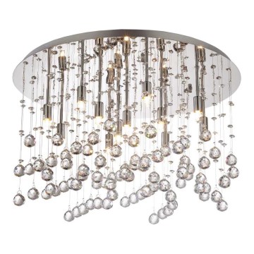 Ideal Lux - LED Krištáľové stropné svietidlo MOONLIGHT 12xG9/3W/230V pr. 60 cm lesklý chróm