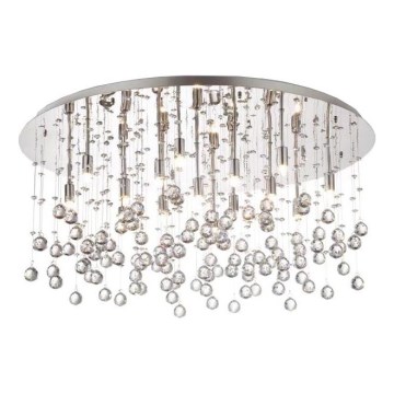 Ideal Lux - LED Krištáľové stropné svietidlo MOONLIGHT 15xG9/3W/230V pr. 80 cm lesklý chróm
