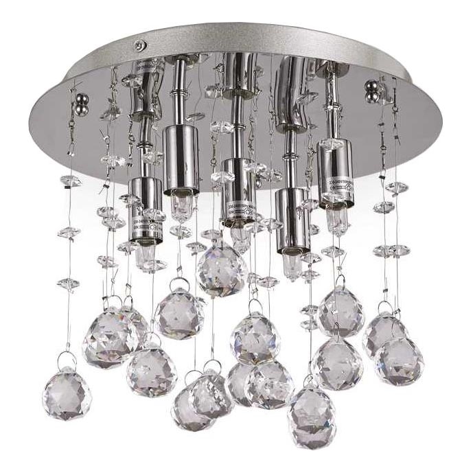 Ideal Lux - LED Krištáľové stropné svietidlo MOONLIGHT 5xG9/3W/230V pr. 26 cm lesklý chróm