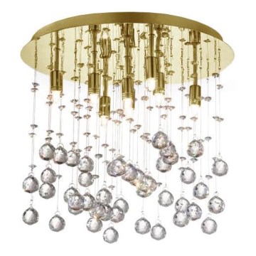 Ideal Lux - LED Krištáľové stropné svietidlo MOONLIGHT 8xG9/3W/230V pr. 40 cm zlatá