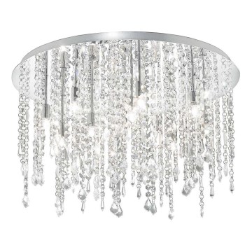 Ideal Lux - LED Krištáľové stropné svietidlo ROYAL 12xG9/3W/230V pr. 60 cm lesklý chróm