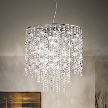 Ideal Lux - LED Krištáľový luster na lanku EVASIONE 10xG9/3W/230V pr. 51 cm lesklý chróm