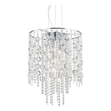 Ideal Lux - LED Krištáľový luster na lanku EVASIONE 8xG9/3W/230V pr. 41 cm lesklý chróm