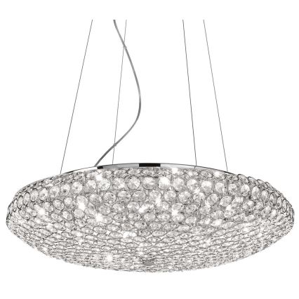 Ideal Lux - LED Krištáľový luster na lanku KING 12xG9/3W/230V pr. 65 cm lesklý chróm