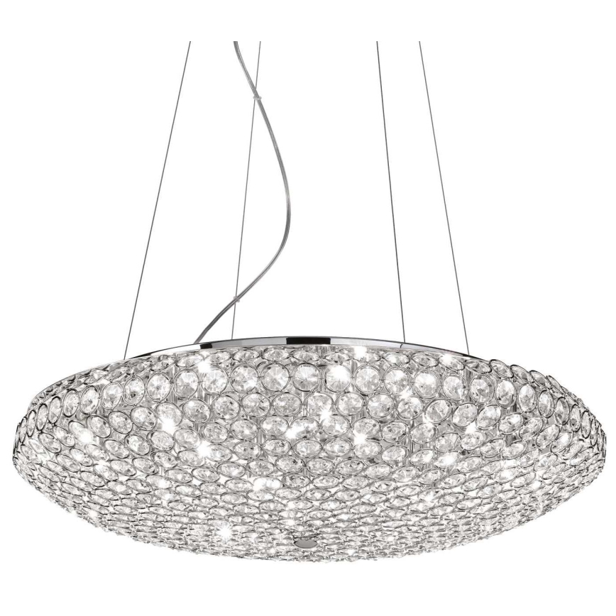 Ideal Lux - LED Krištáľový luster na lanku KING 12xG9/3W/230V pr. 65 cm lesklý chróm