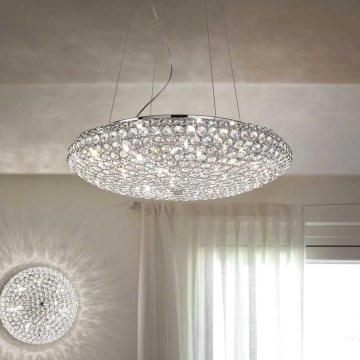 Ideal Lux - LED Krištáľový luster na lanku KING 12xG9/3W/230V pr. 65 cm lesklý chróm