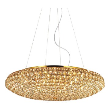 Ideal Lux - LED Krištáľový luster na lanku KING 12xG9/3W/230V pr. 65 cm zlatá