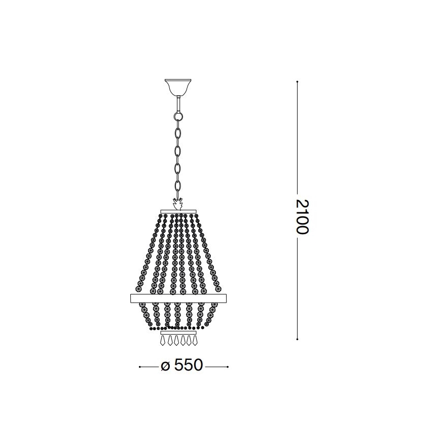 Ideal Lux - LED Krištáľový luster na reťazi CAESAR 12xG9/3W/230V pr. 55 cm lesklý chróm