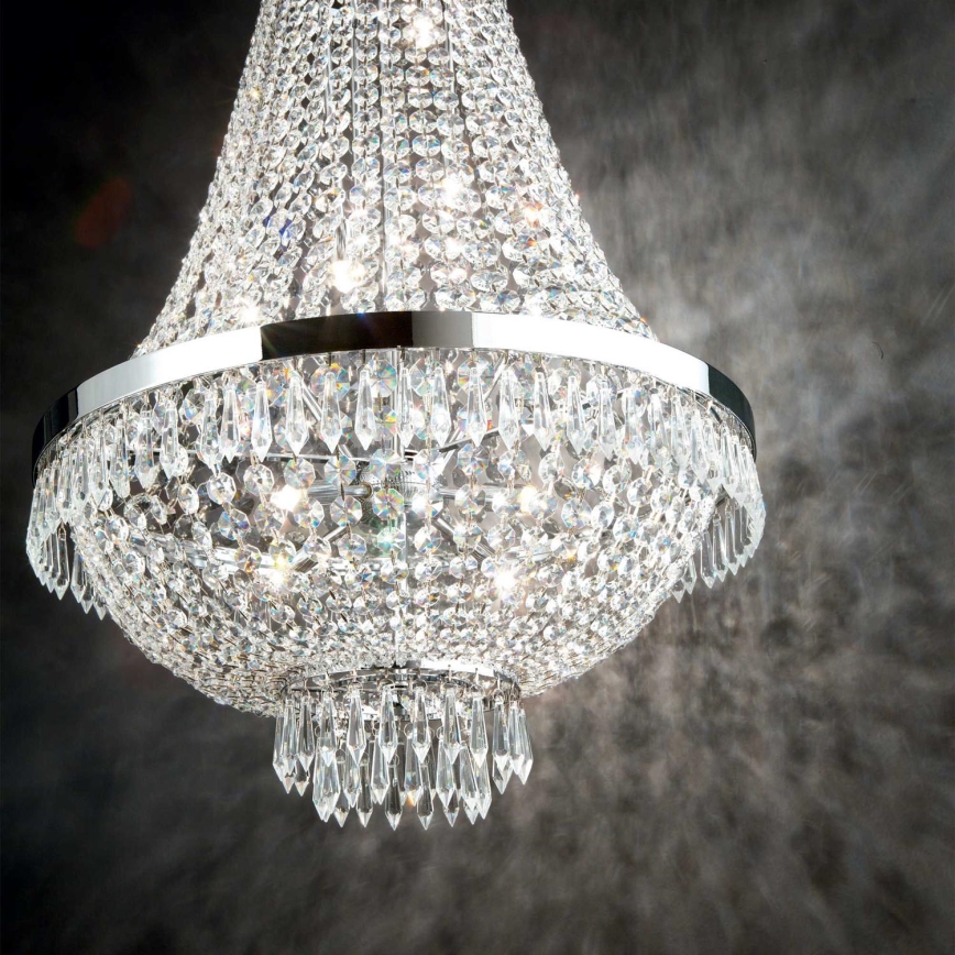 Ideal Lux - LED Krištáľový luster na reťazi CAESAR 12xG9/3W/230V pr. 55 cm lesklý chróm