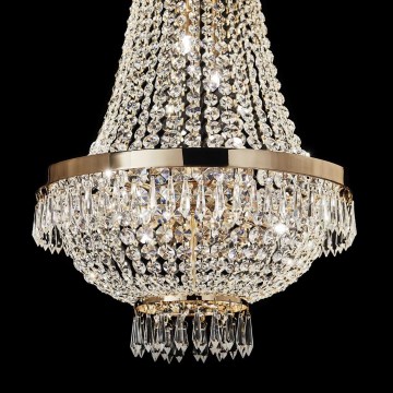 Ideal Lux - LED Krištáľový luster na reťazi CAESAR 12xG9/3W/230V pr. 55 cm zlatá