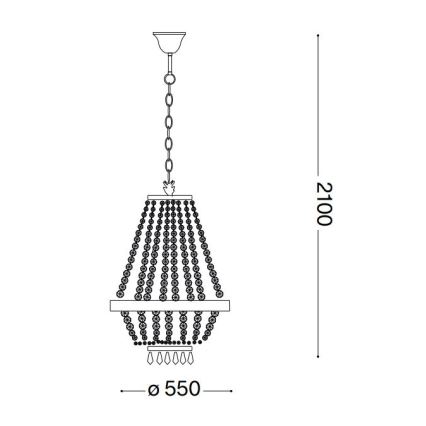 Ideal Lux - LED Krištáľový luster na reťazi CAESAR 12xG9/3W/230V pr. 55 cm zlatá