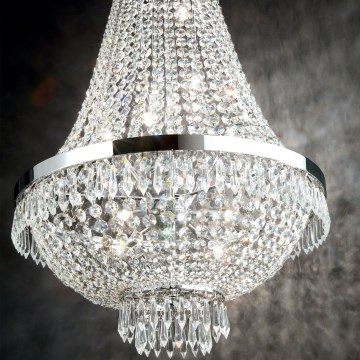 Ideal Lux - LED Krištáľový luster na reťazi CAESAR 6xG9/3W/230V pr. 38 cm lesklý chróm