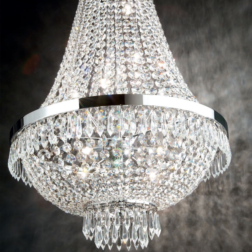 Ideal Lux - LED Krištáľový luster na reťazi CAESAR 6xG9/3W/230V pr. 38 cm lesklý chróm