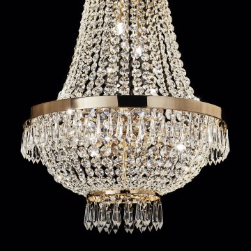 Ideal Lux - LED Krištáľový luster na reťazi CAESAR 6xG9/3W/230V pr. 38 cm zlatá
