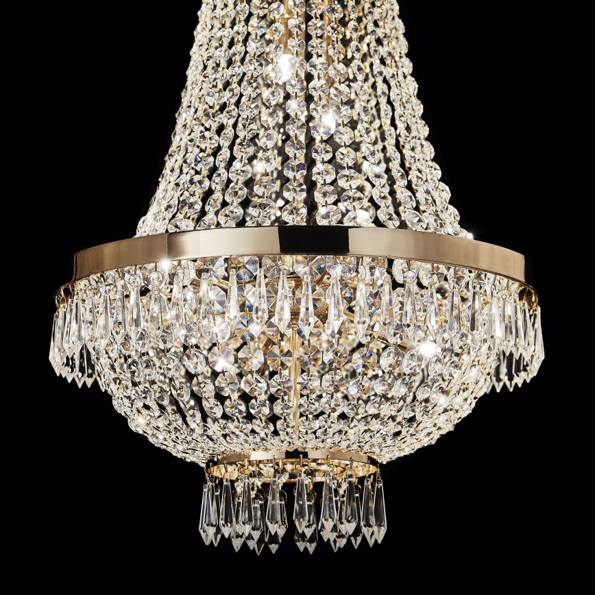 Ideal Lux - LED Krištáľový luster na reťazi CAESAR 6xG9/3W/230V pr. 38 cm zlatá