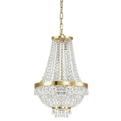 Ideal Lux - LED Krištáľový luster na reťazi CAESAR 6xG9/3W/230V pr. 38 cm zlatá