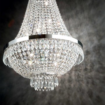 Ideal Lux - LED Krištáľový luster na reťazi CAESAR 9xG9/3W/230V pr. 45 cm lesklý chróm