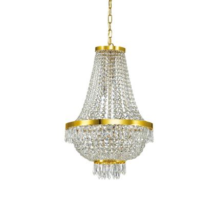 Ideal Lux - LED Krištáľový luster na reťazi CAESAR 9xG9/3W/230V pr. 45 cm zlatá