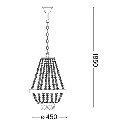 Ideal Lux - LED Krištáľový luster na reťazi CAESAR 9xG9/3W/230V pr. 45 cm zlatá
