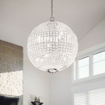 Ideal Lux - LED Krištáľový luster na reťazi LUXOR 6xG9/3W/230V pr. 40 cm číra