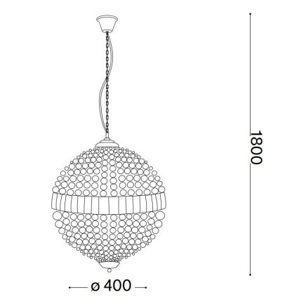 Ideal Lux - LED Krištáľový luster na reťazi LUXOR 6xG9/3W/230V pr. 40 cm číra