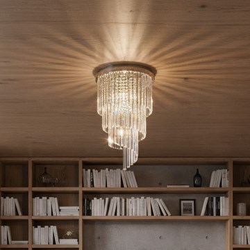Ideal Lux - LED krištáľový prisadený luster CARLTON 8xE14/40W/230V pr. 40 cm lesklý chróm