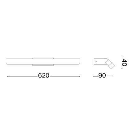 Ideal Lux - LED Kúpeľňové osvetlenie zrkadla RIFLESSO LED/16W/230V 62 cm CRI 90 IP54 lesklý chróm