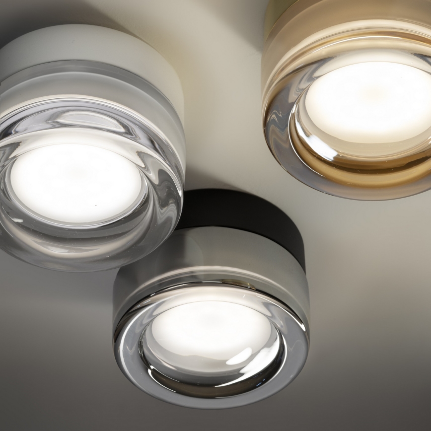 Ideal Lux - LED kúpeľňové stropné svietidlo LOLLY 1xGX53/9W/230V pr. 10,5 cm čierna/dymová čierna