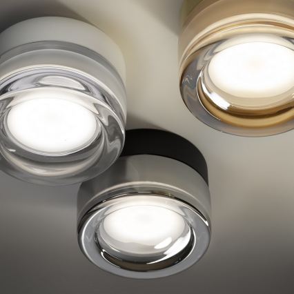 Ideal Lux - LED kúpeľňové stropné svietidlo LOLLY 1xGX53/9W/230V priemer 10,5 cm zlatá/dymová béžová