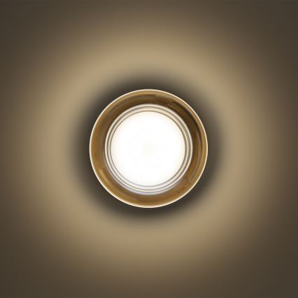 Ideal Lux - LED kúpeľňové stropné svietidlo LOLLY 1xGX53/9W/230V priemer 10,5 cm IP44 zlatá/dymovo-béžová