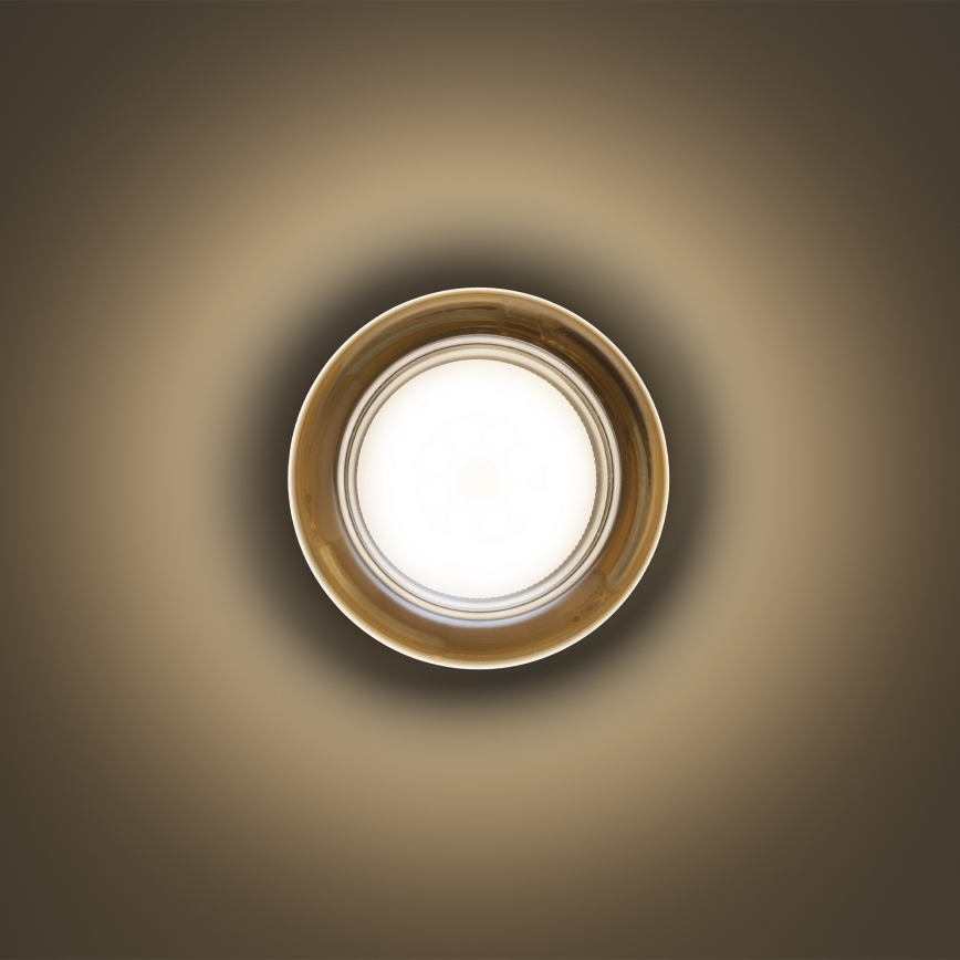 Ideal Lux - LED kúpeľňové stropné svietidlo LOLLY 1xGX53/9W/230V priemer 10,5 cm IP44 zlatá/dymovo-béžová
