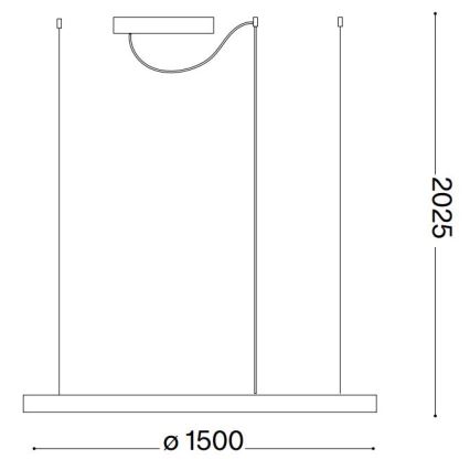 Ideal Lux - LED luster na lanku ORACLE SLIM LED/83W/230V 2700K CRI 90 pr. 150 cm biela