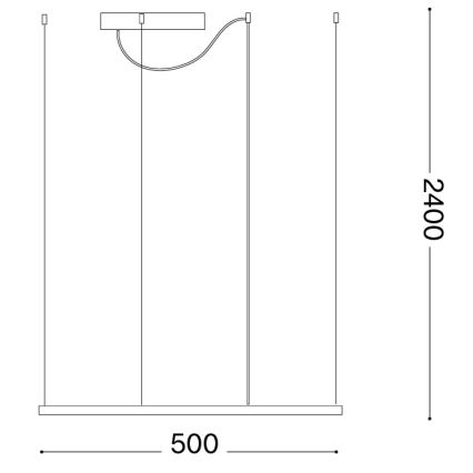 Ideal Lux - LED luster na lanku ORACLE SLIM LED/33W/230V 3000K CRI 90 50x50 cm zlatý