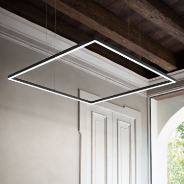 Ideal Lux - LED luster na lane ORACLE SLIM LED/53W/230V 3000K CRI 90 90x90 cm čierny