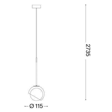 Ideal Lux - LED luster na lanku BLOOM 1xG9/3W/230V pr. 11,5 cm zlatá/dymová béžová