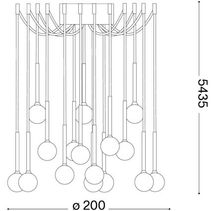 Ideal Lux - LED luster na lankách LUCCIOLA 16xLED/16W/230V CRI 90 pavúk čierny