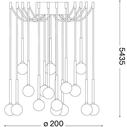 Ideal Lux - LED luster na lankách LUCCIOLA 16xLED/16W/230V CRI 90 pavúk mosadz
