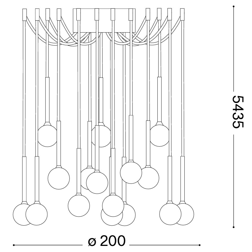 Ideal Lux - LED luster na lankách LUCCIOLA 16xLED/16W/230V CRI 90 pavúk mosadz