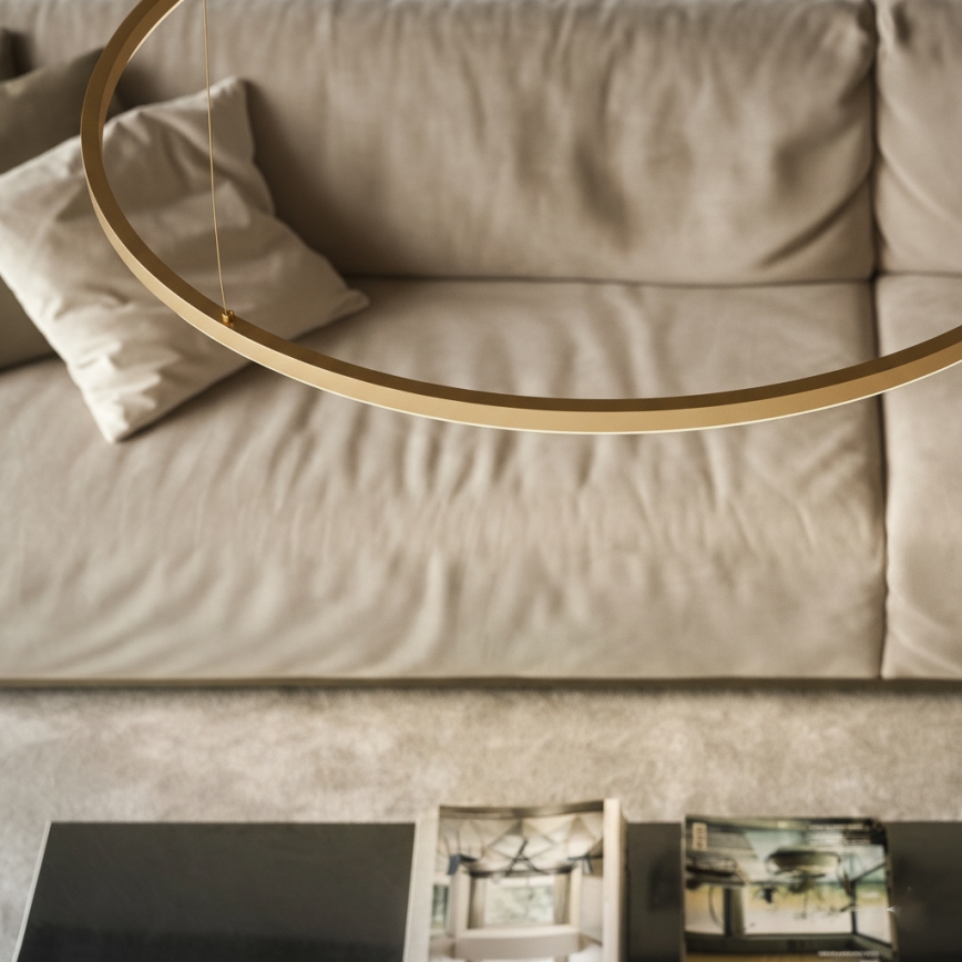 Ideal Lux - LED luster na lanku ORACLE SLIM LED/29W/230V 3000K CRI 90 priemer 50 cm zlatý