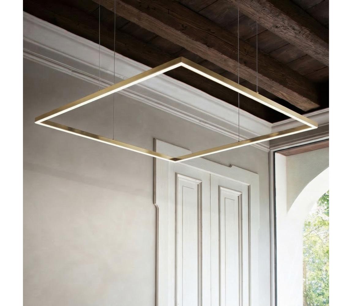 Ideal Lux - LED luster na lankách ORACLE SLIM LED/53W/230V CRI 90 90x90 cm zlatý 370538