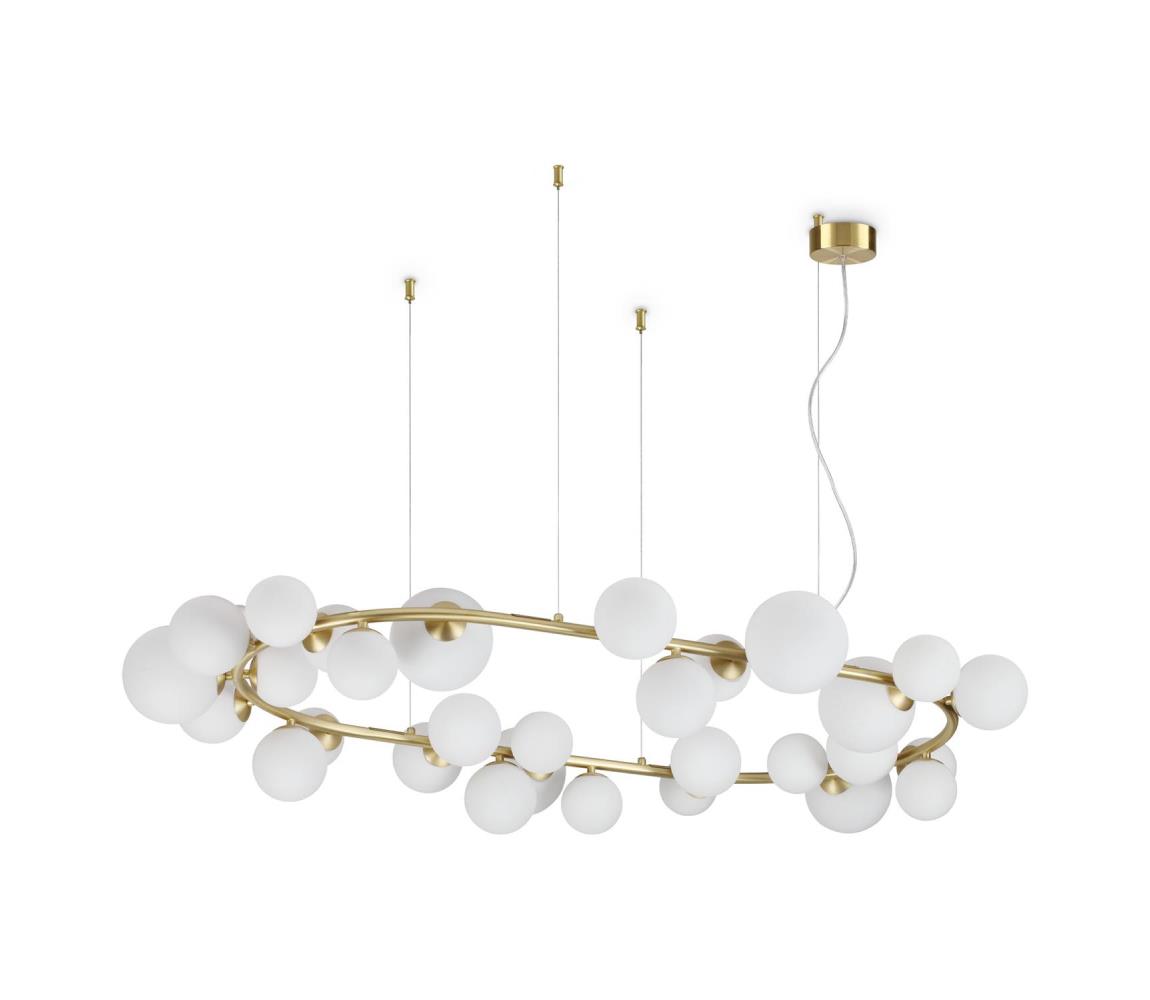 Ideal Lux - LED luster na lankách PERLAGE 30xG9/3W/230V 143 cm zlatá/biela 296746