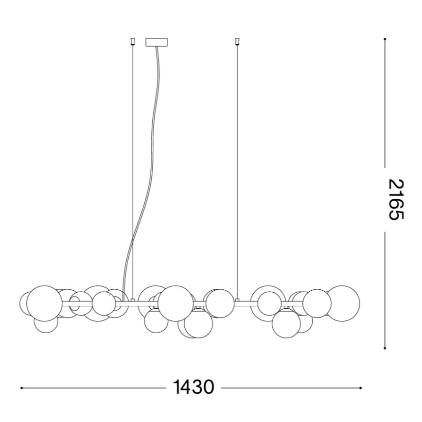Ideal Lux - LED luster na lankách PERLAGE 30xG9/3W/230V 143 cm zlatá/biela
